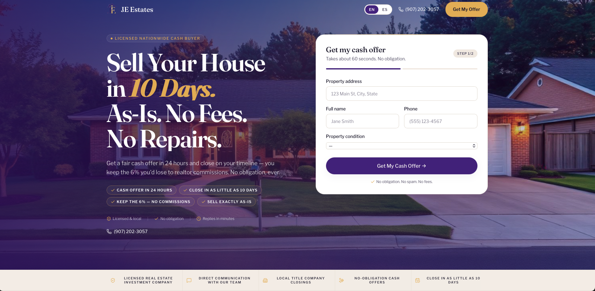 JE House Offers desktop website
