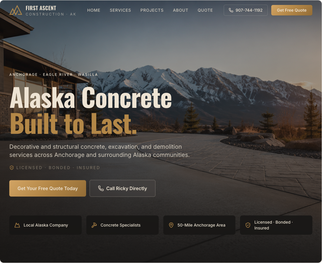 First Ascent desktop website